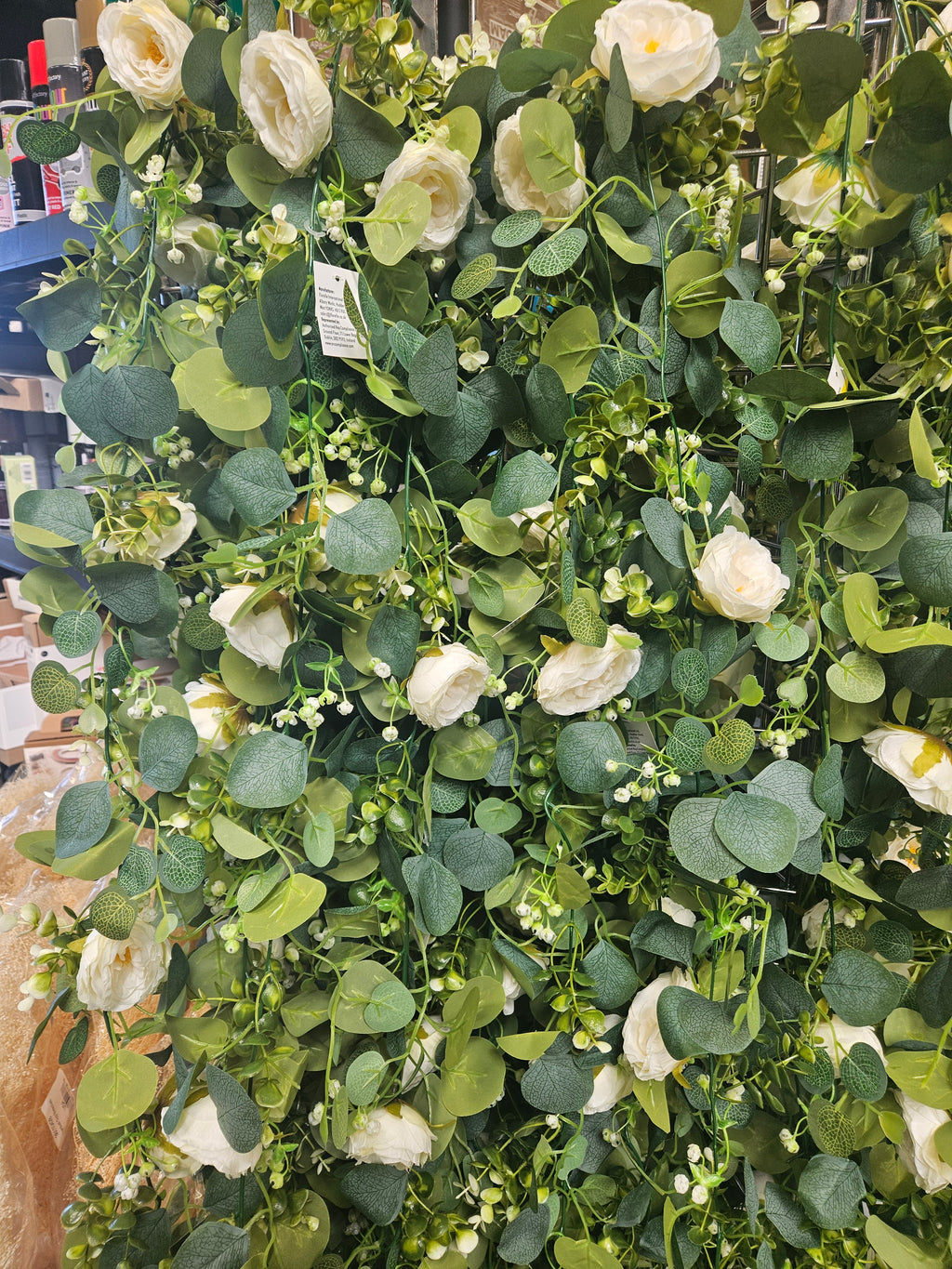 White Rose and Eucalyptus Garland