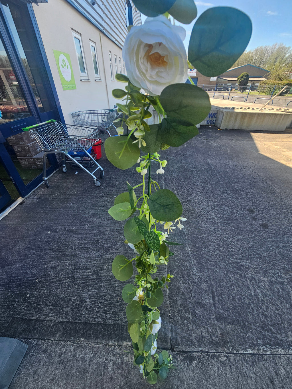 White Rose and Eucalyptus Garland