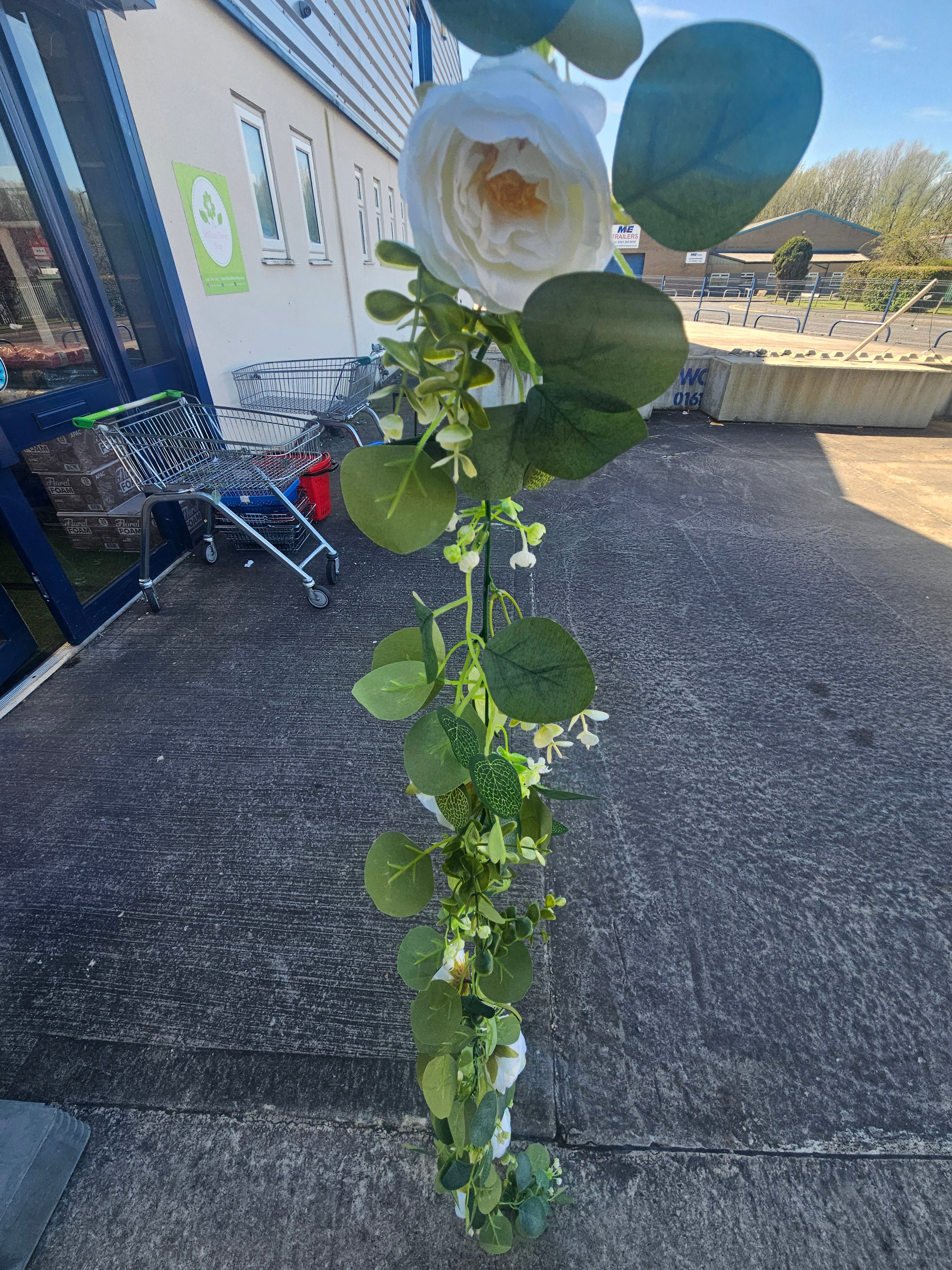 White Rose and Eucalyptus Garland