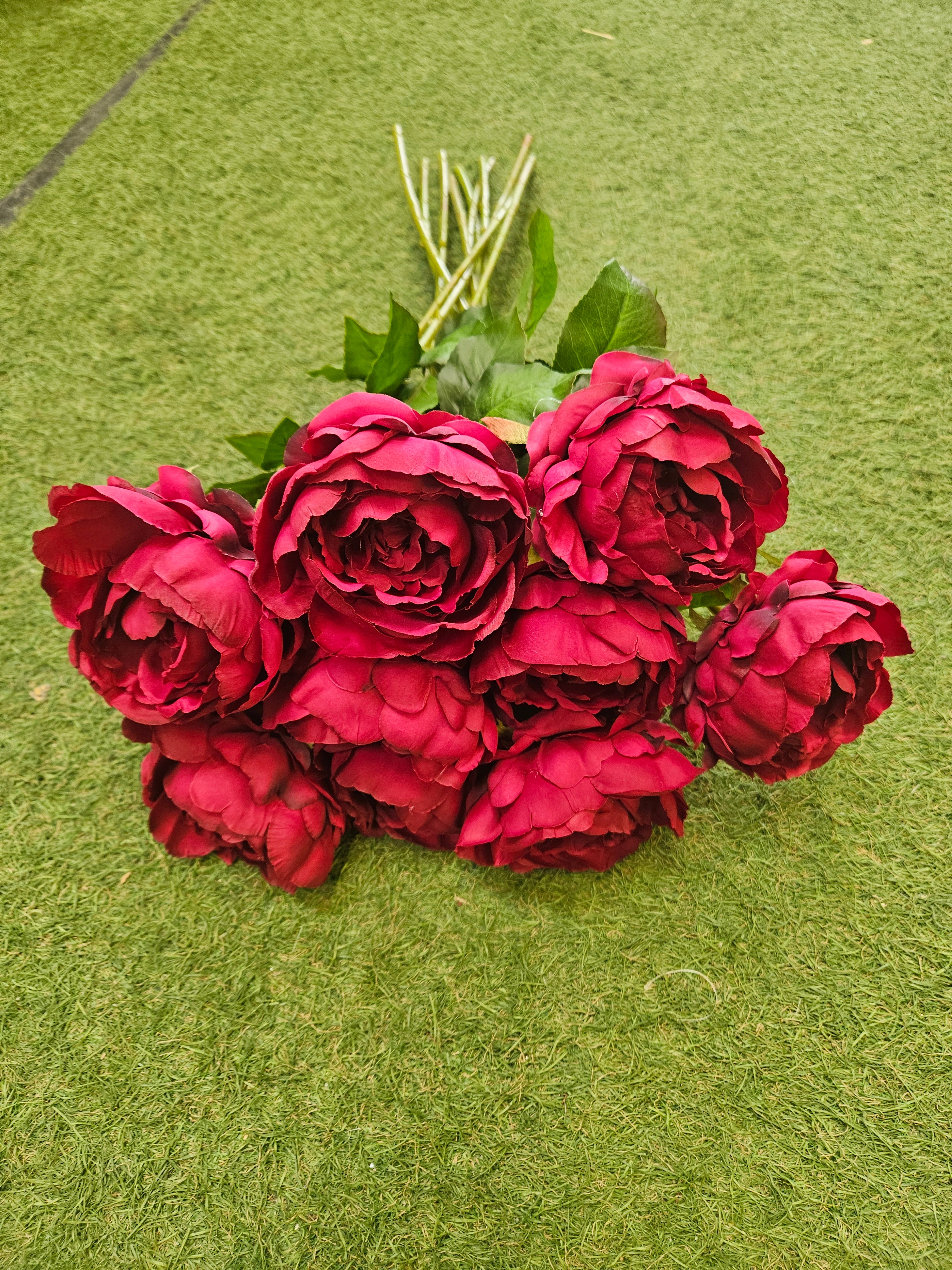 10x Burgundy Peonies