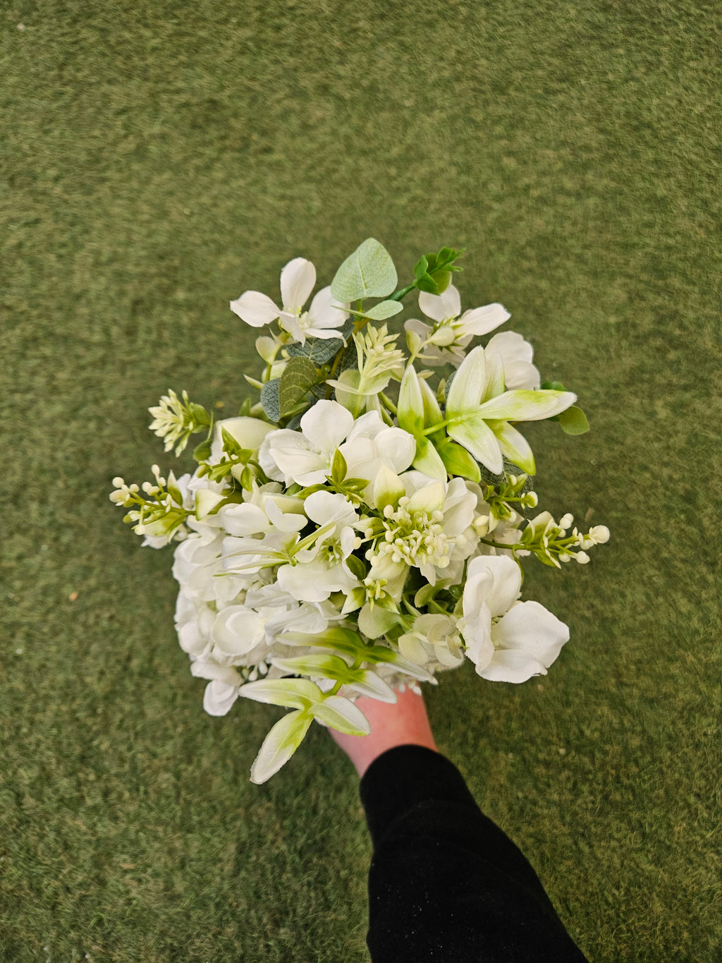 Ivory Flower Girl Bouquet (Foliage and Greenery)