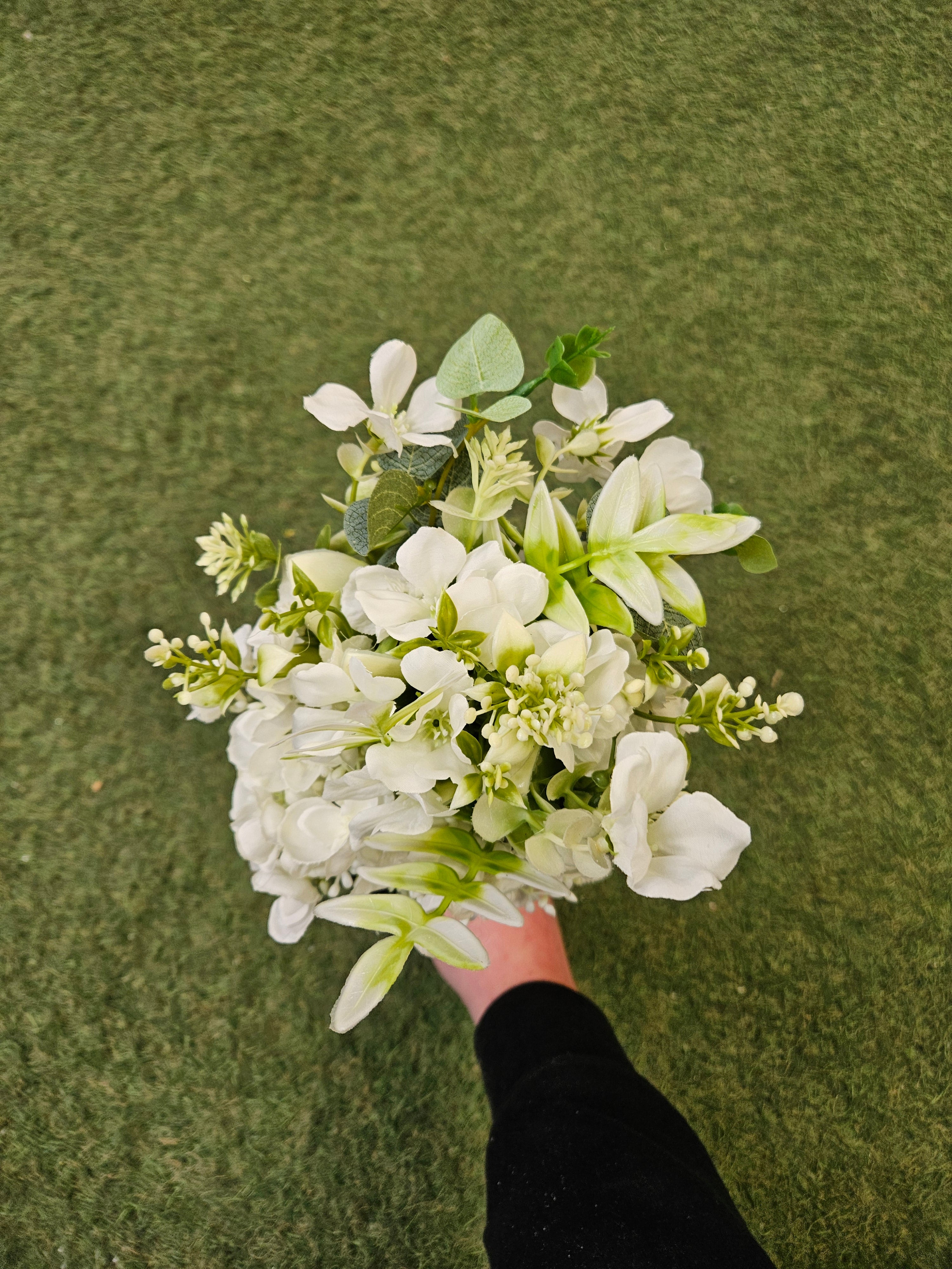 Ivory Flower Girl Bouquet (Foliage and Greenery)