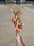 Long Stem Burnt Orange Oak Leaf Branch