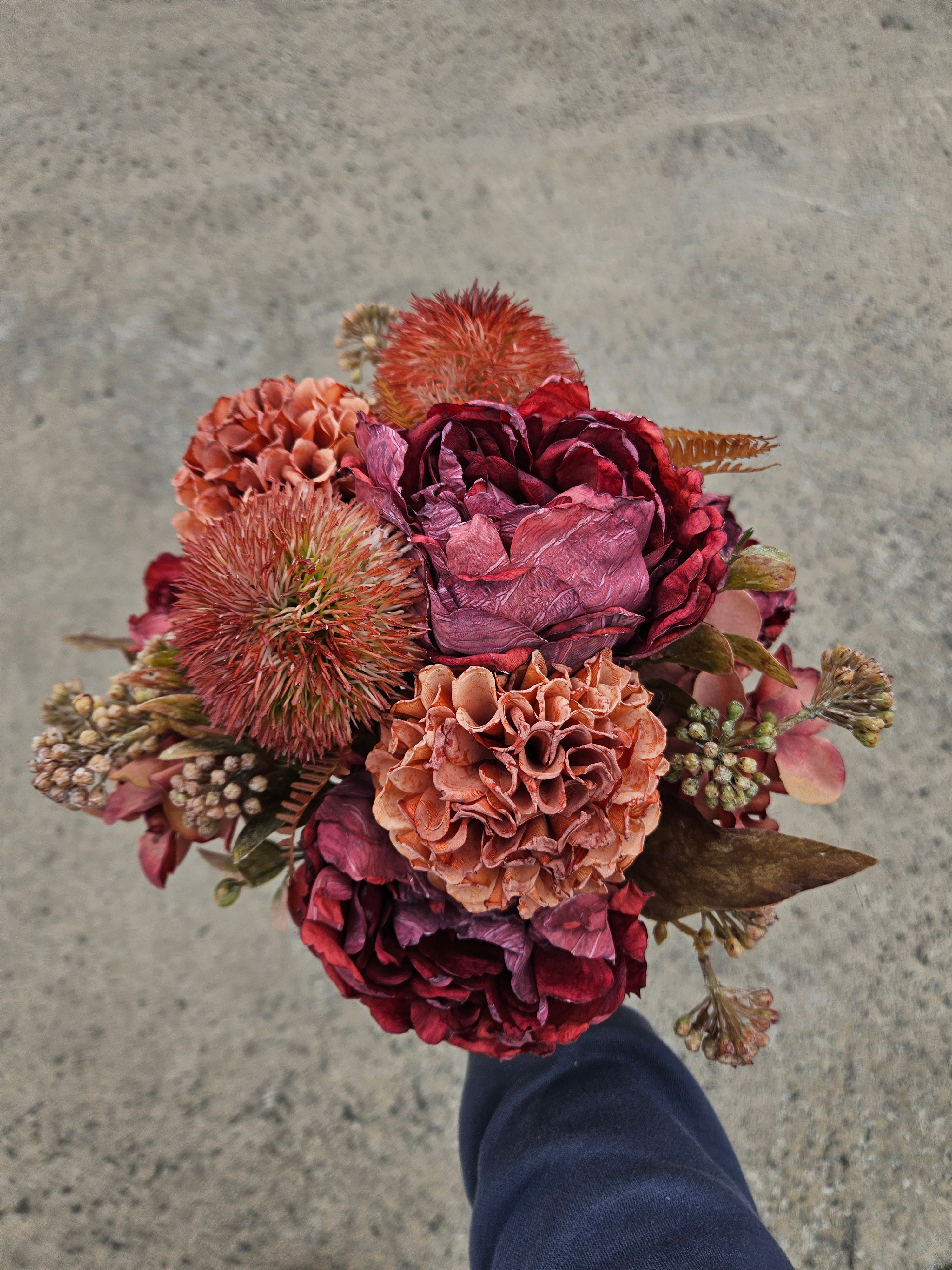 Burgundy Autumn Pre Wrapped Bouquet