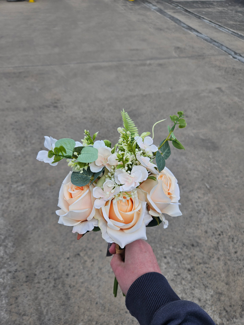 Peach Flower Girl Bouquet