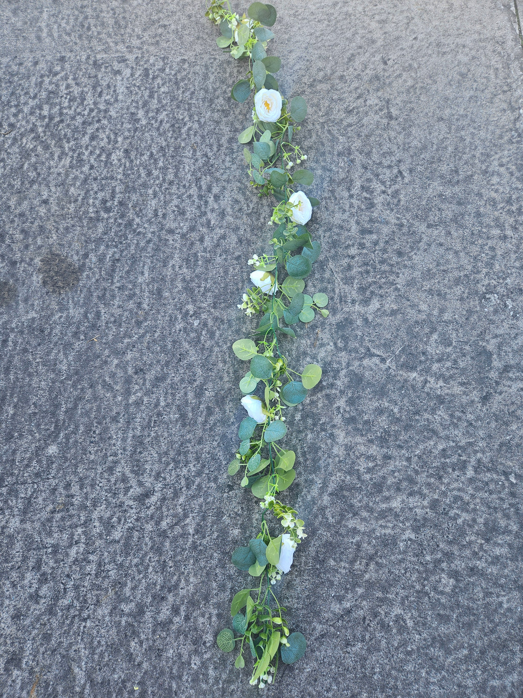 White Rose and Eucalyptus Garland