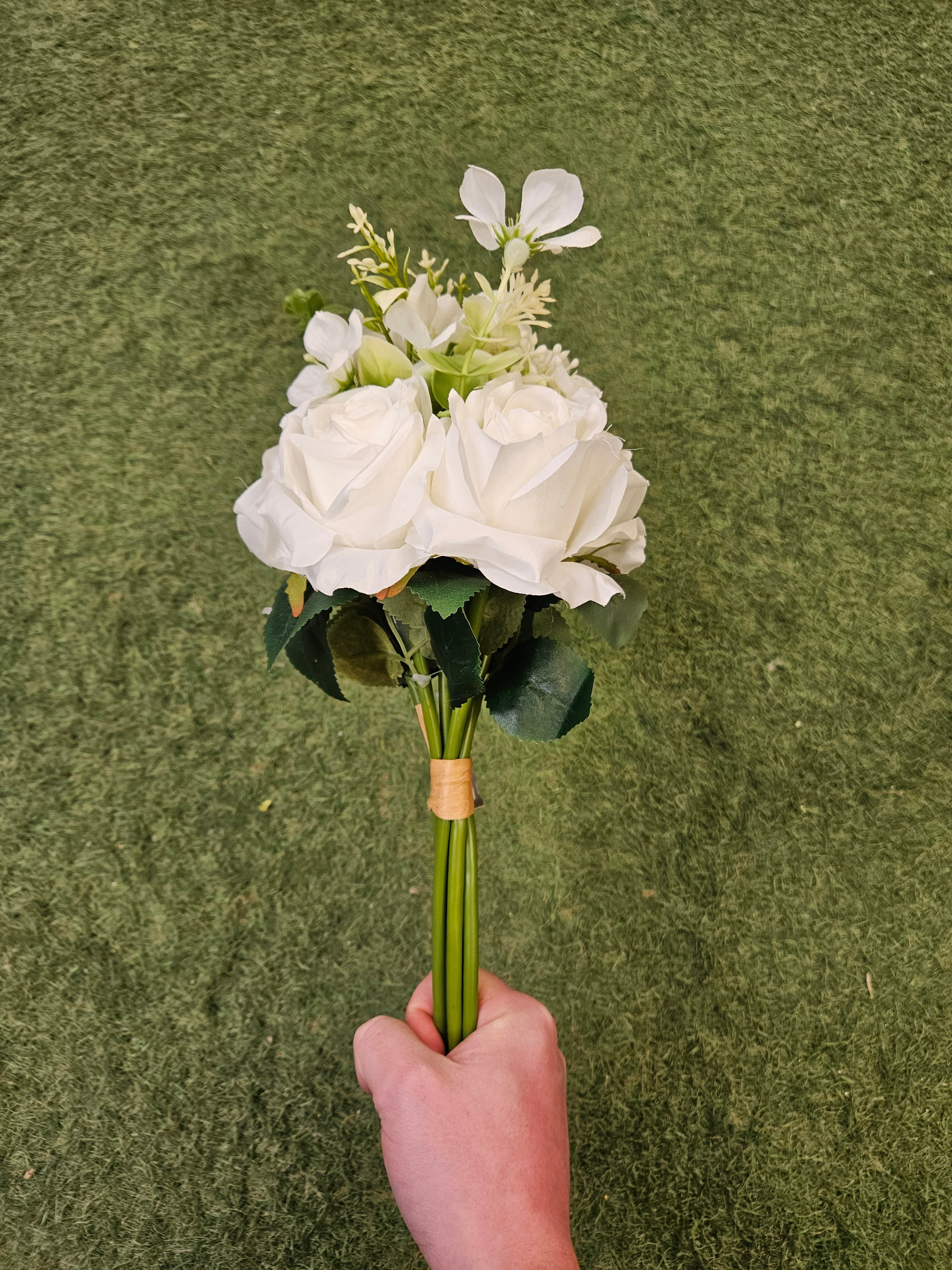 Ivory Flower Girl Bouquet (Roses and Foliage)