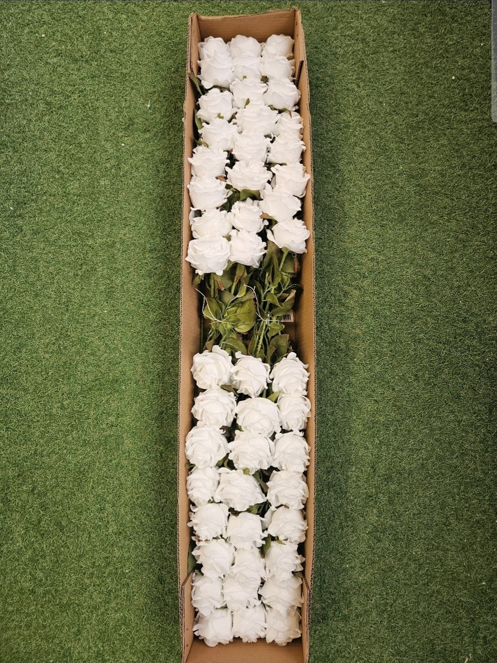 Box of 48 Amira Roses (White)